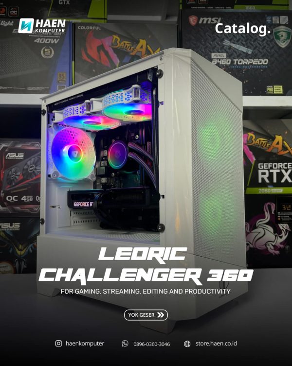 PC Rakitan Intel i5 12400 B760M 16GB RAM DDR5 RTX 3060 - Leoric Challenger 360